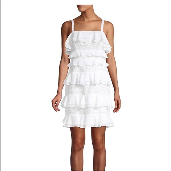 Lilly Pulitzer White Olive Ruffle and Lace Tiered Dress - Picture 2 of 11